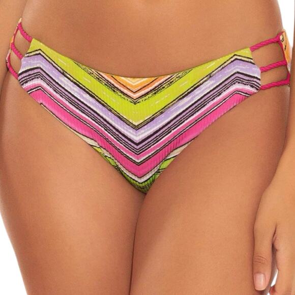 Becca by Rebecca Virtue Farah Reversible Hipster Bikini Bottoms Large Multi - Picture 1 of 10